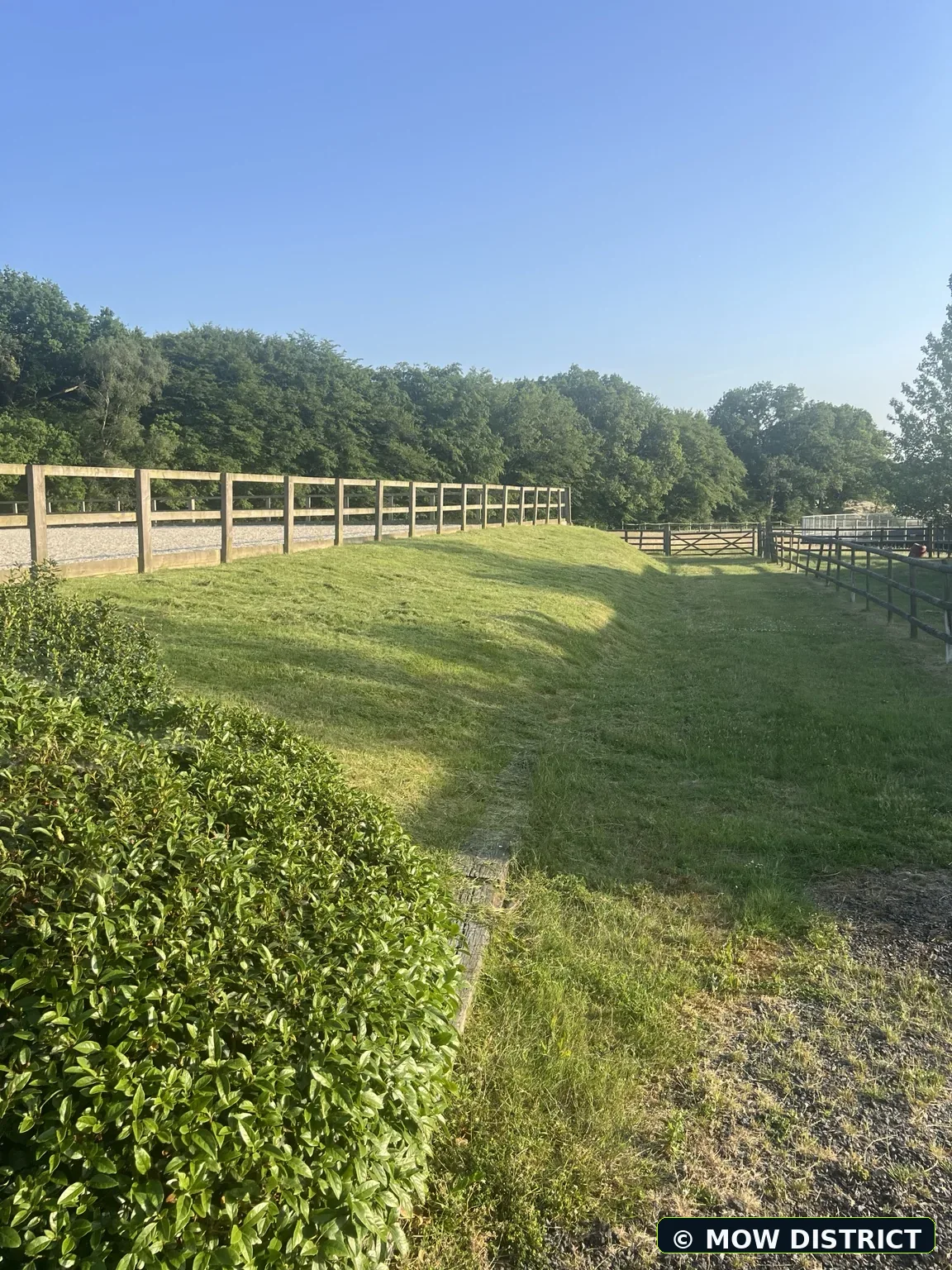 After: bank and access route freshly cut and tidied